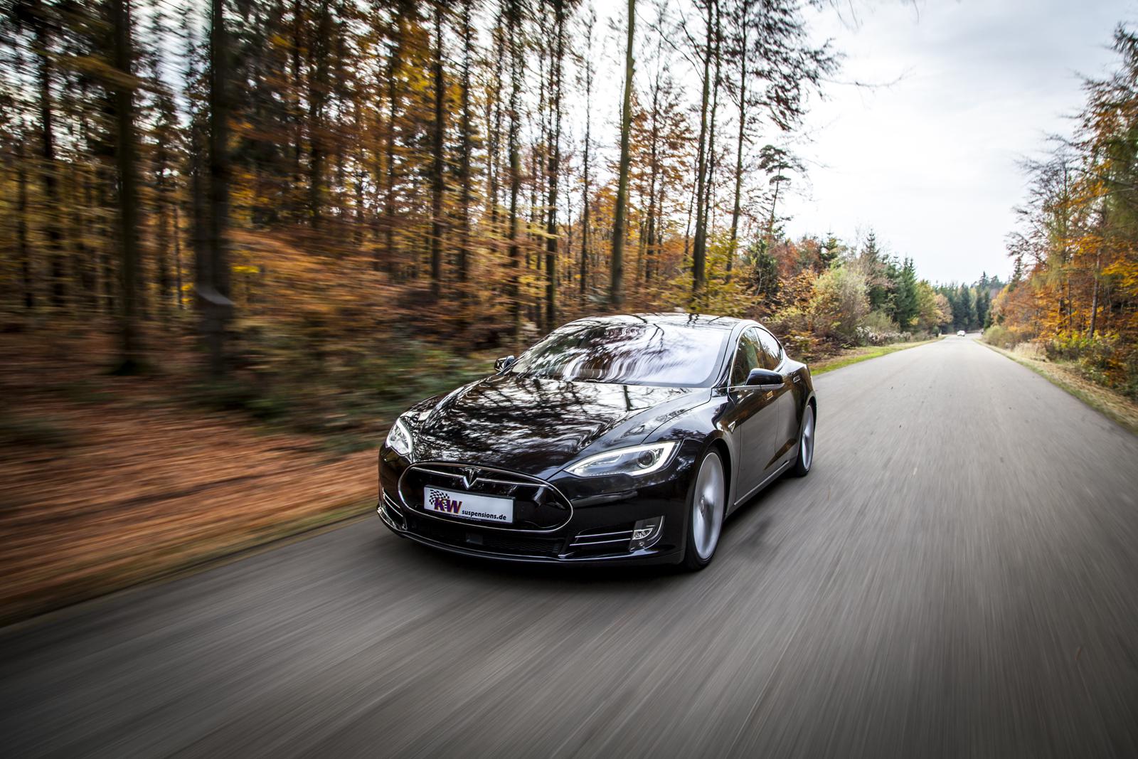 KW DDC - ECU Gewindefahrwerk Edelstahl INOX | Tesla Model S AWD