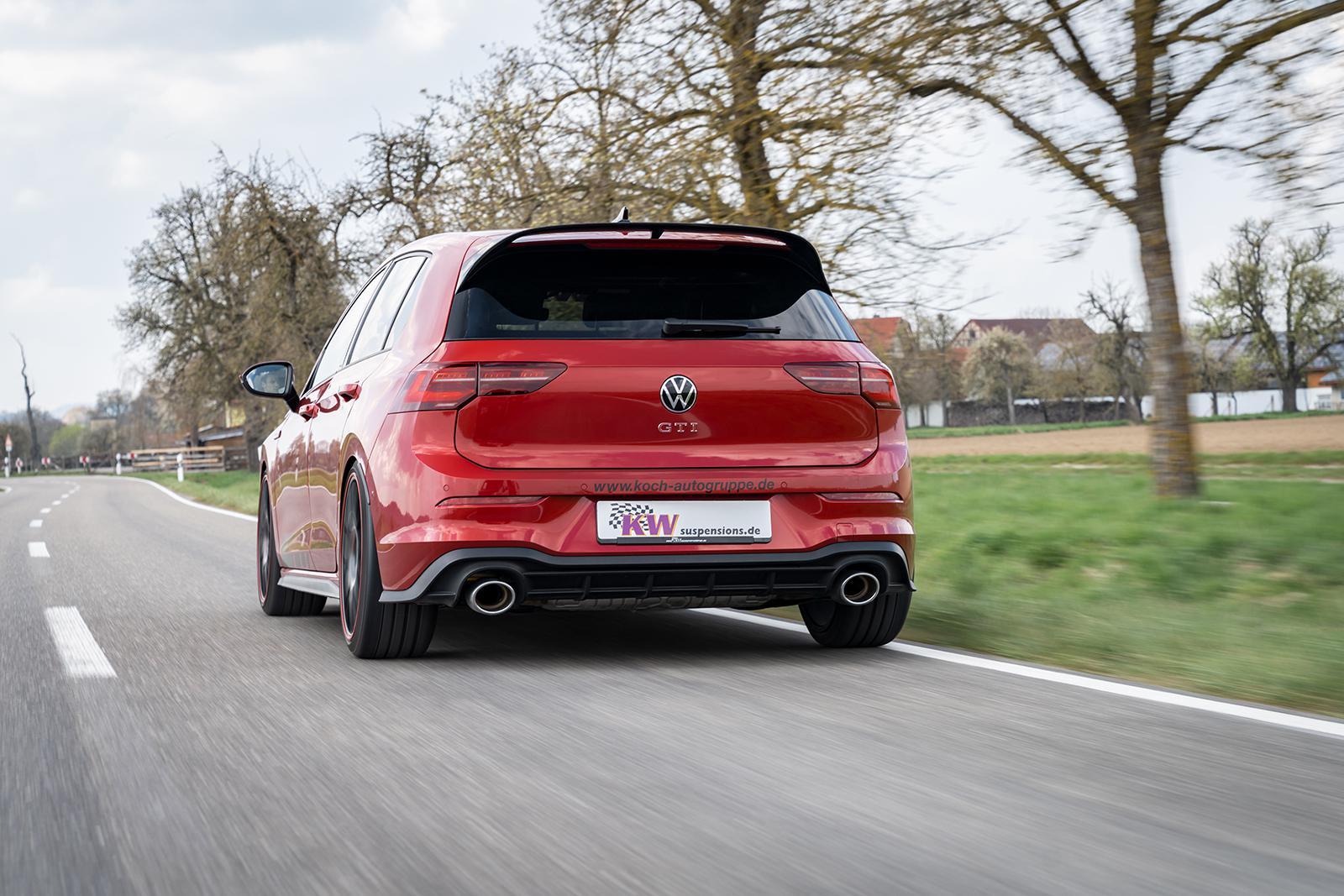 KW V3 Gewindefahrwerk Edelstahl INOX inkl. Stilllegung f. elektr. Dämpfer | VW Golf 8 GTI / Clubsport 2019-